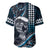 Hawaii Ikaika Warrior Helmet Baseball Jersey Blue Tribal Tattoo