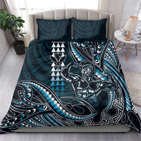 Hawaii Ikaika Warrior Helmet Bedding Set Blue Tribal Tattoo LT05 - Polynesian Pride