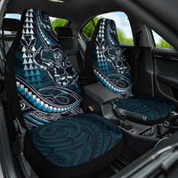 Hawaii Ikaika Warrior Helmet Car Seat Cover Blue Tribal Tattoo LT05 One Size Blue - Polynesian Pride