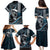 Hawaii Ikaika Warrior Helmet Family Matching Puletasi and Hawaiian Shirt Blue Tribal Tattoo