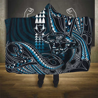 Hawaii Ikaika Warrior Helmet Hooded Blanket Blue Tribal Tattoo LT05 - Polynesian Pride