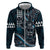 Hawaii Ikaika Warrior Helmet Hoodie Blue Tribal Tattoo