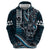 Hawaii Ikaika Warrior Helmet Hoodie Blue Tribal Tattoo