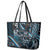 Hawaii Ikaika Warrior Helmet Leather Tote Bag Blue Tribal Tattoo