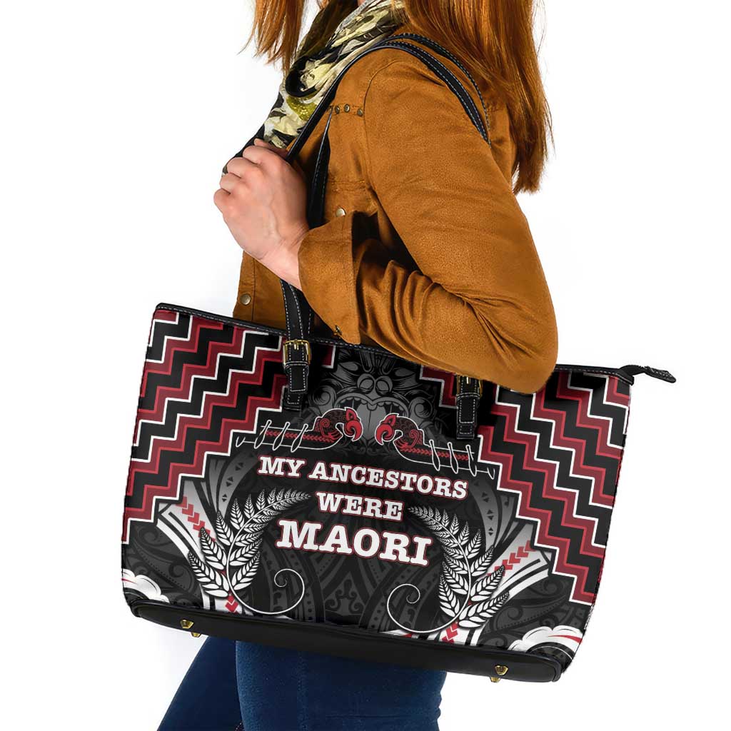 Aotearoa Leather Tote Bag Proud To Be Maori