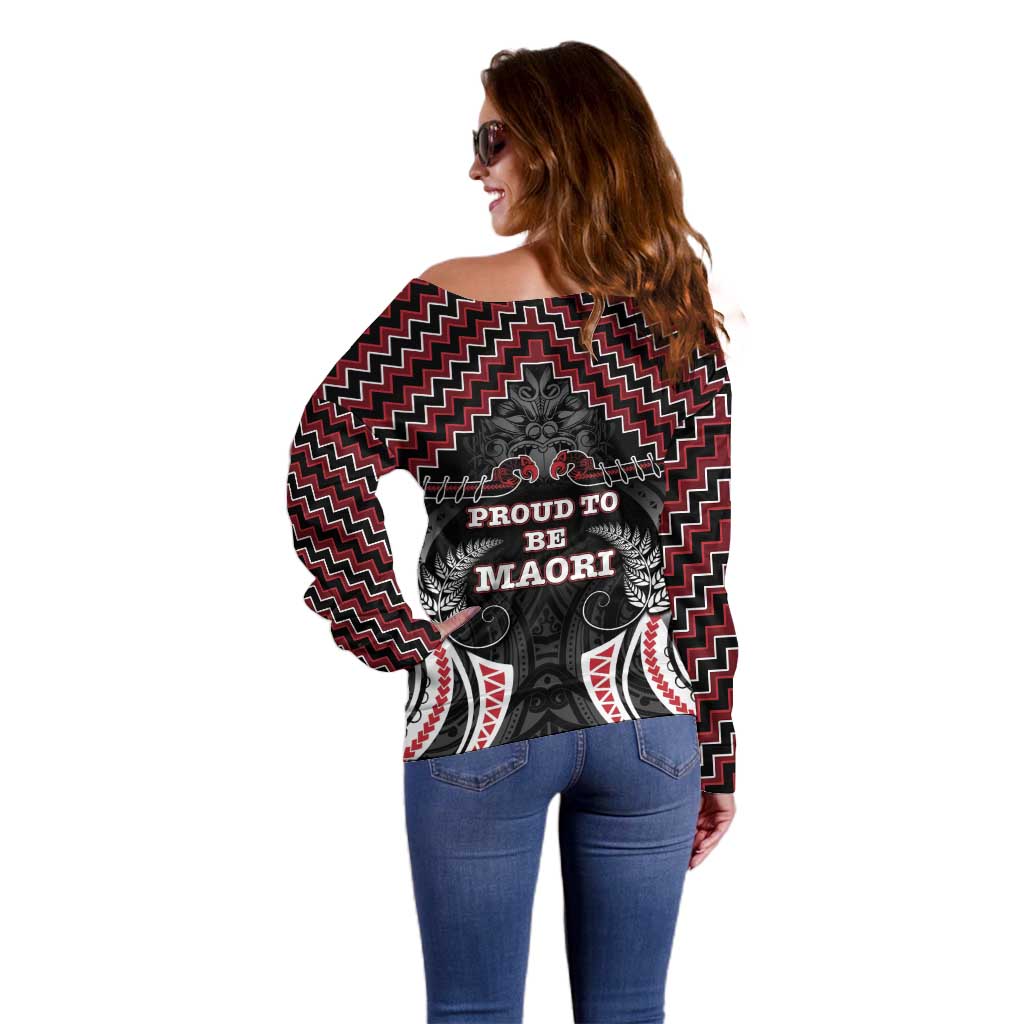 Aotearoa Off Shoulder Sweater Proud To Be Maori LT05 - Polynesian Pride