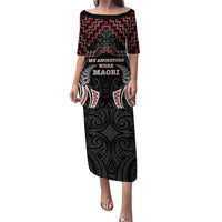 Aotearoa Puletasi Proud To Be Maori LT05 Long Dress Red - Polynesian Pride