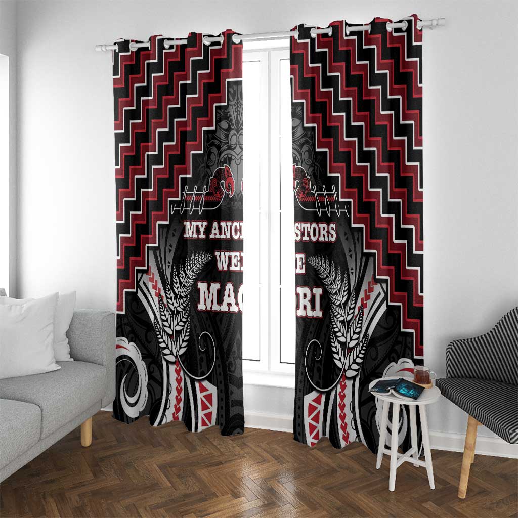 Aotearoa Window Curtain Proud To Be Maori LT05 With Grommets Red - Polynesian Pride
