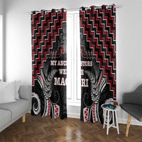 Aotearoa Window Curtain Proud To Be Maori LT05 With Grommets Red - Polynesian Pride