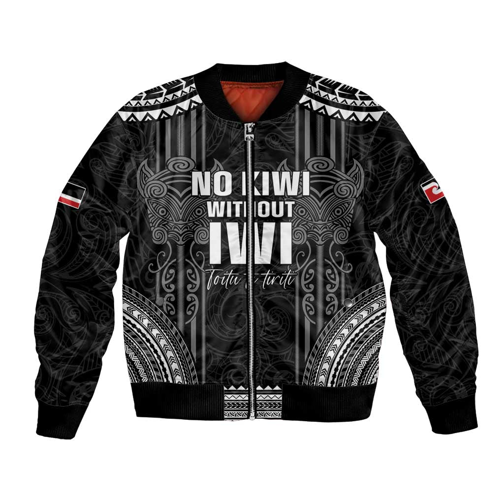 Aotearoa Toitu Te Tiriti Bomber Jacket No Kiwi Without Iwi