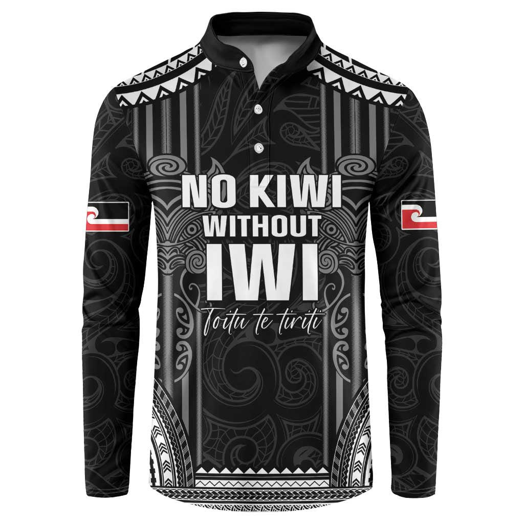 Aotearoa Toitu Te Tiriti Button Sweatshirt No Kiwi Without Iwi