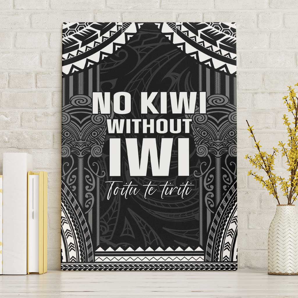 Aotearoa Toitu Te Tiriti Canvas Wall Art No Kiwi Without Iwi