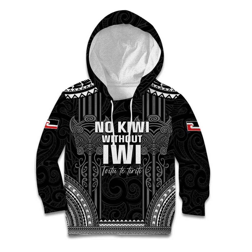 Aotearoa Toitu Te Tiriti Kid Hoodie No Kiwi Without Iwi