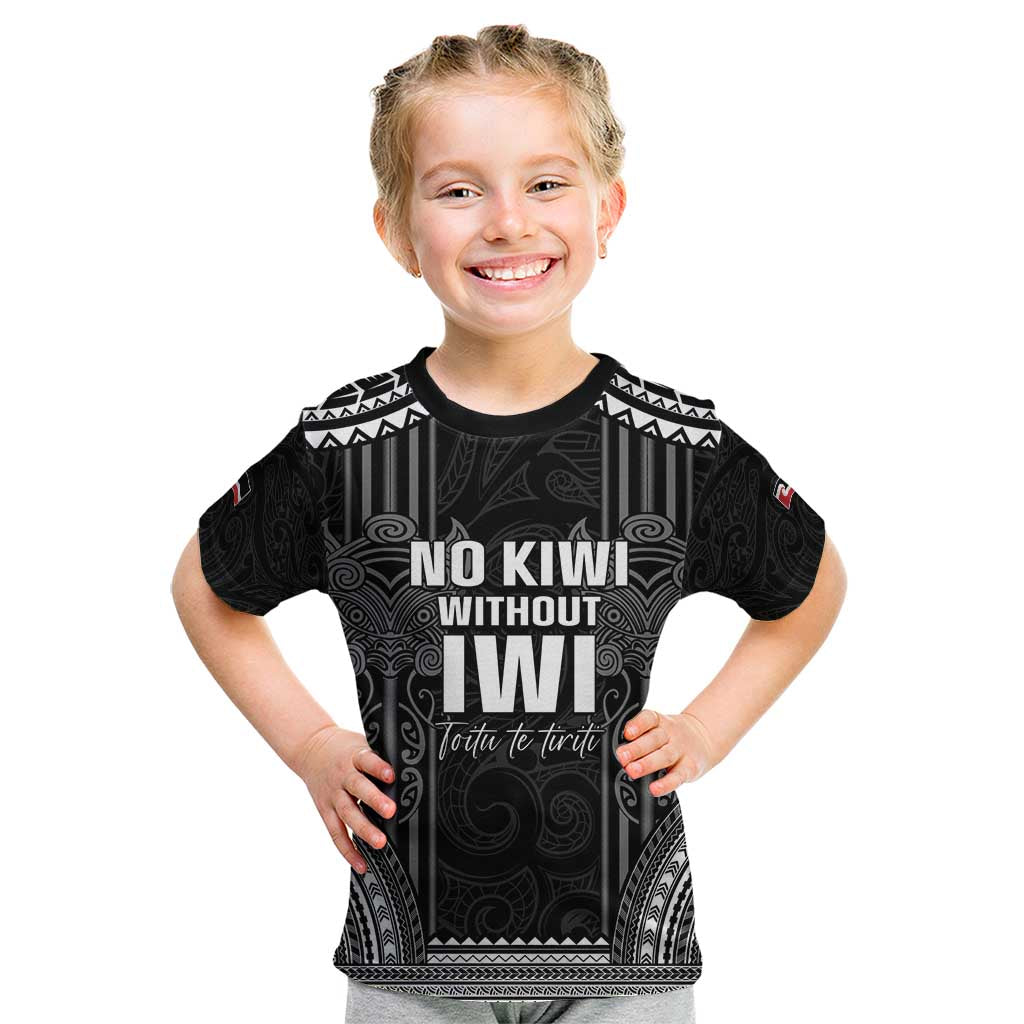 Aotearoa Toitu Te Tiriti Kid T Shirt No Kiwi Without Iwi