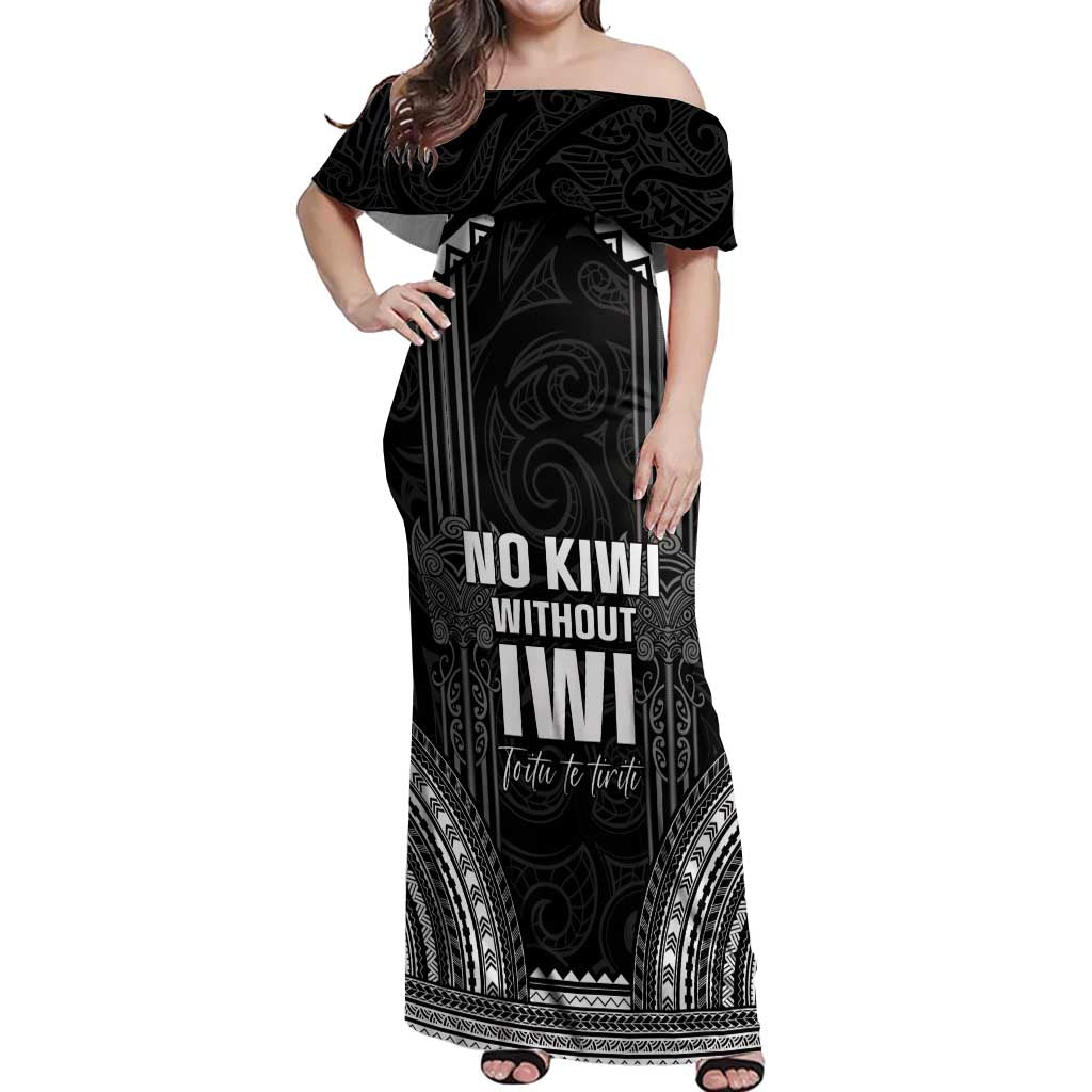 Aotearoa Toitu Te Tiriti Off Shoulder Maxi Dress No Kiwi Without Iwi