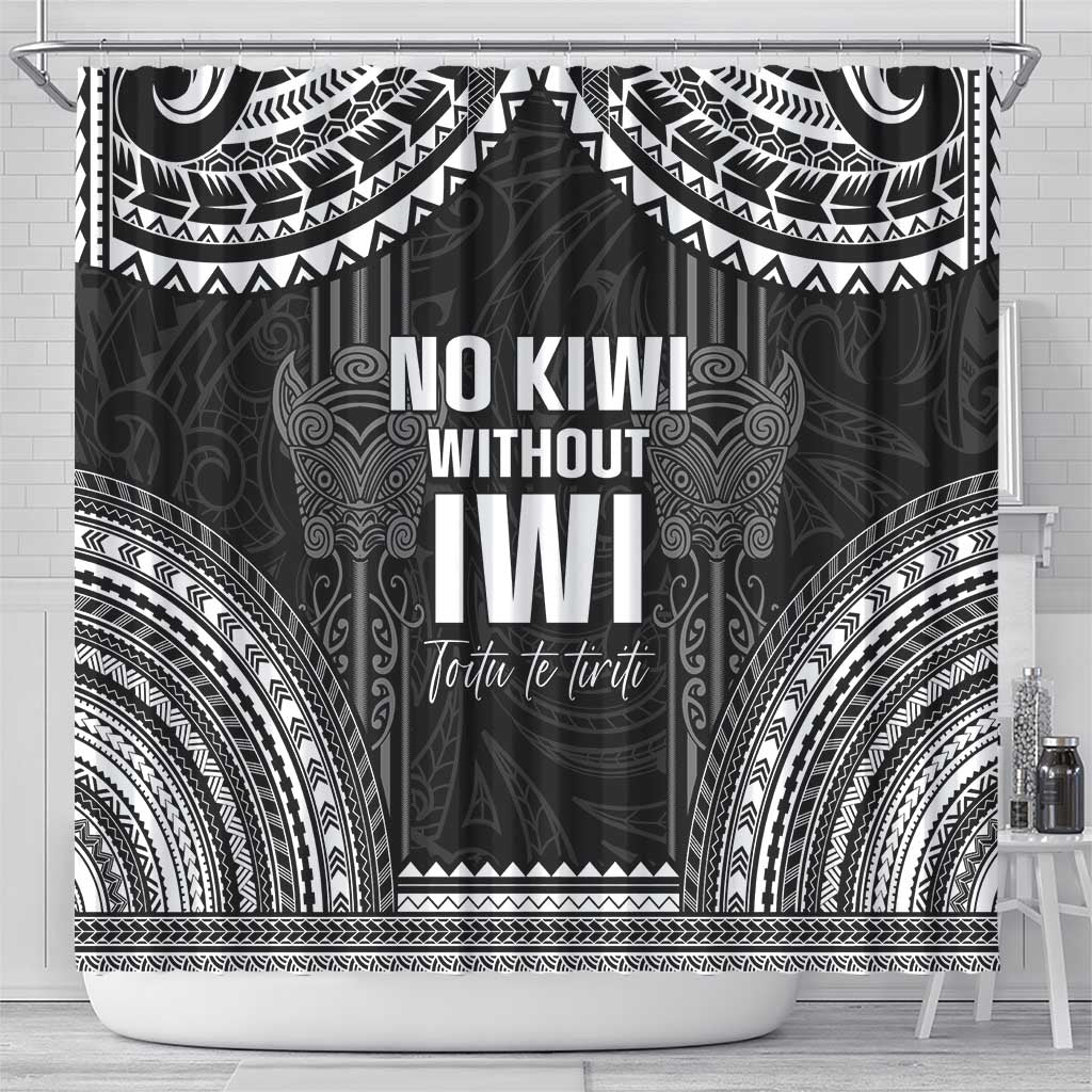 Aotearoa Toitu Te Tiriti Shower Curtain No Kiwi Without Iwi LT05 - Polynesian Pride