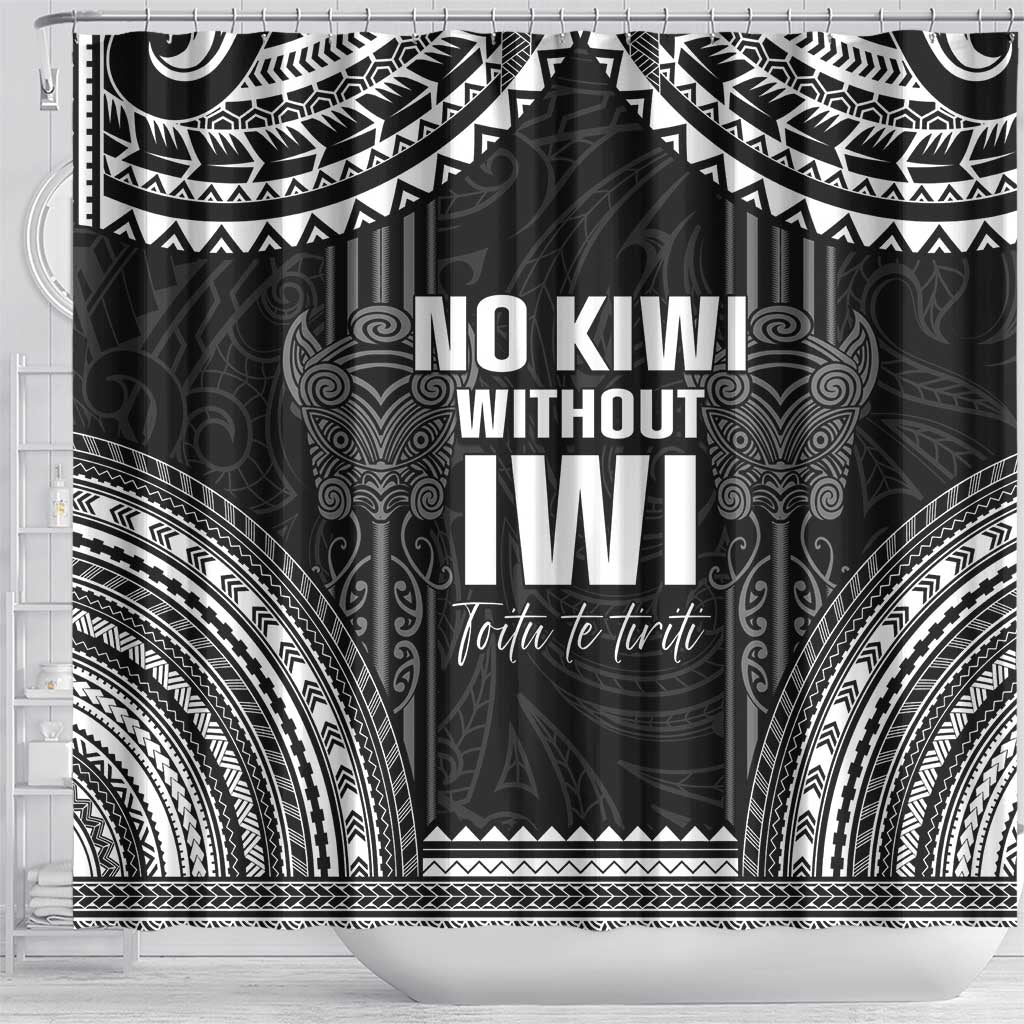 Aotearoa Toitu Te Tiriti Shower Curtain No Kiwi Without Iwi LT05 - Polynesian Pride