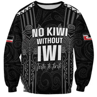 Aotearoa Toitu Te Tiriti Sweatshirt No Kiwi Without Iwi LT05 Unisex Black - Polynesian Pride