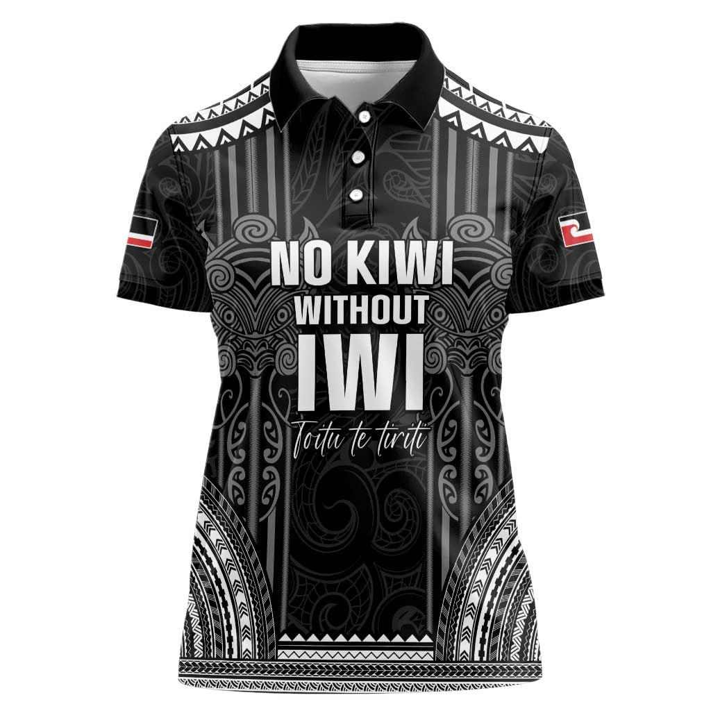 Aotearoa Toitu Te Tiriti Women Polo Shirt No Kiwi Without Iwi