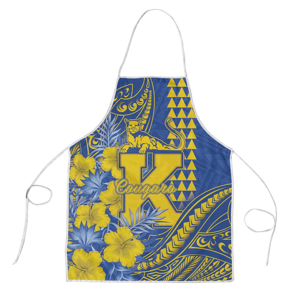 Hawaii Kaiser High School Apron Tribal Tattoo With Hibiscus Flowers LT05 Blue - Polynesian Pride