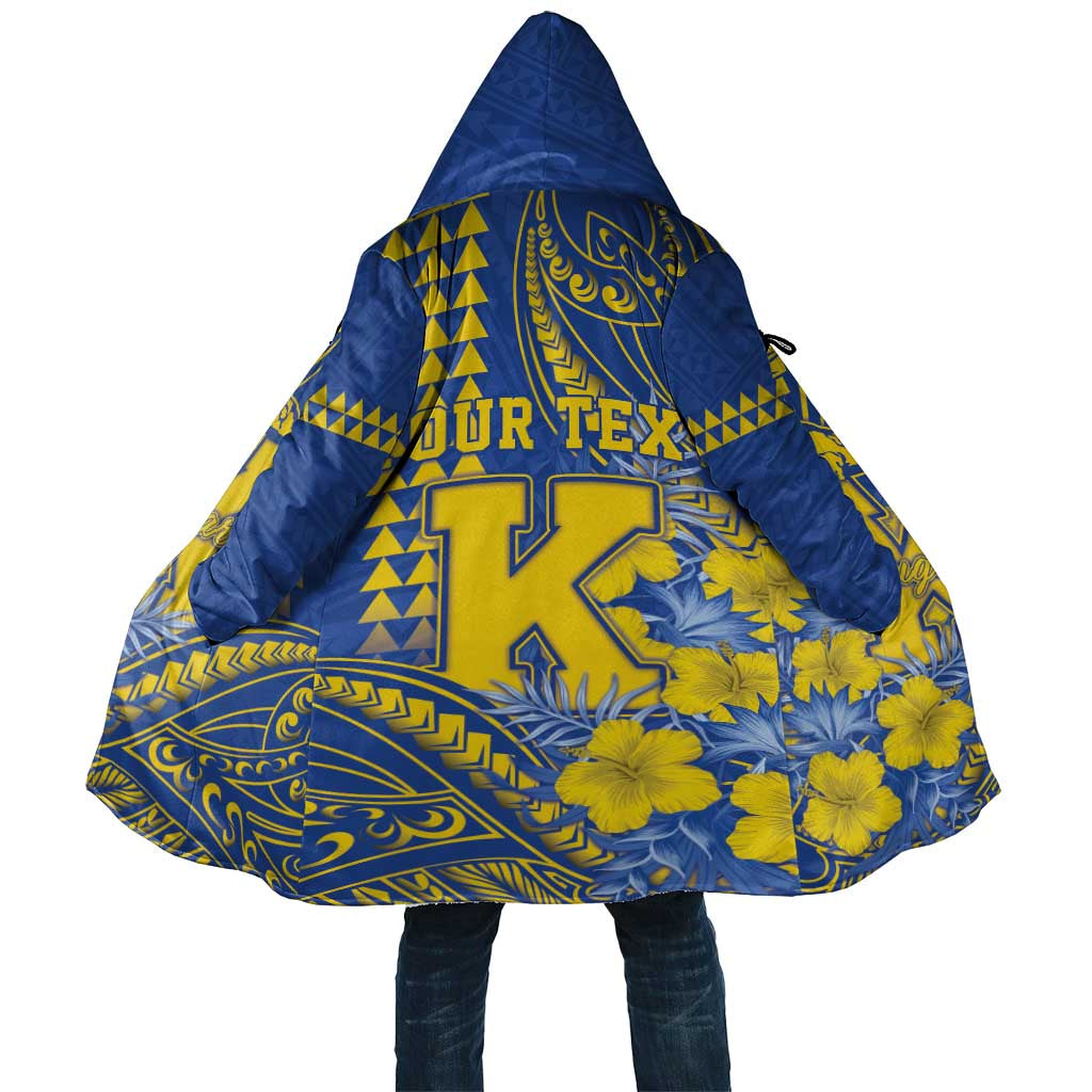 Personalised Hawaii Kaiser High School Cloak Tribal Tattoo With Hibiscus Flowers LT05 Unisex Blue - Polynesian Pride
