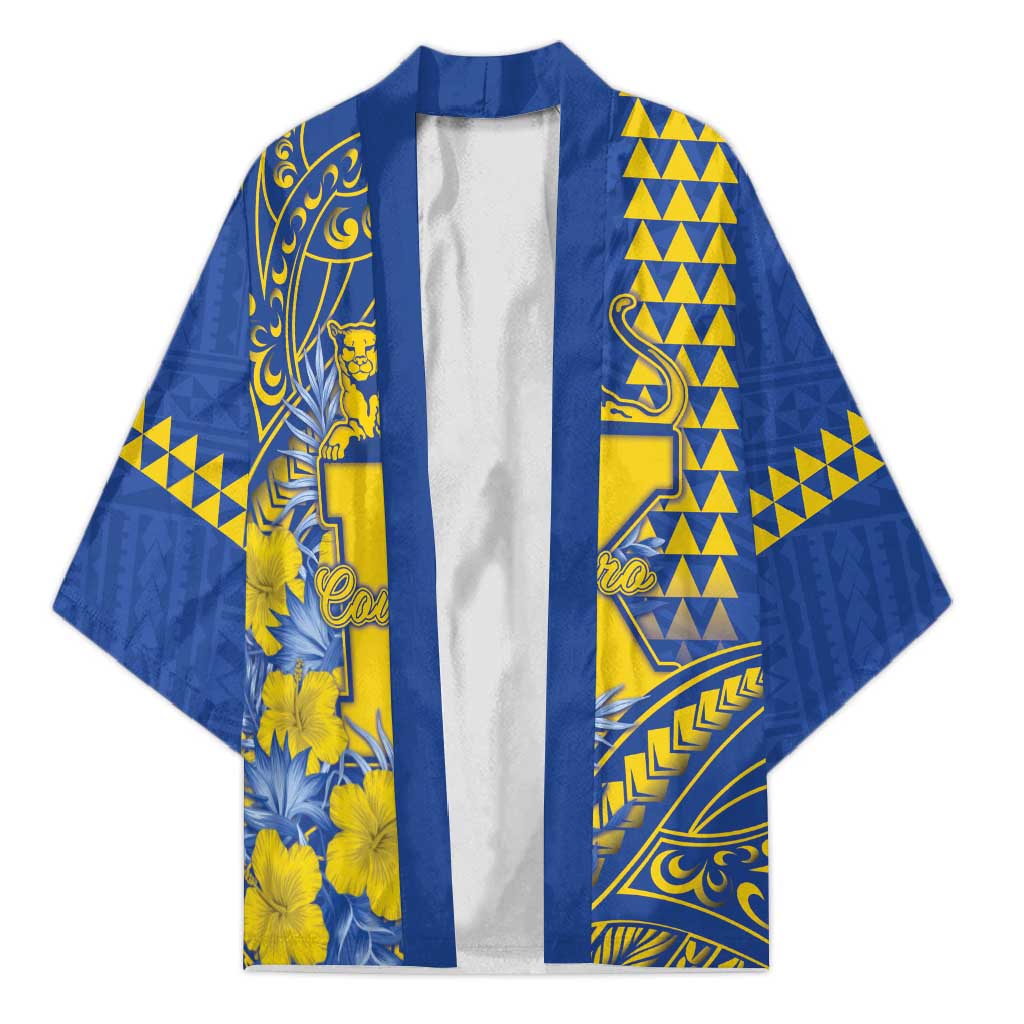 Personalised Hawaii Kaiser High School Kimono Tribal Tattoo With Hibiscus Flowers LT05 Unisex Blue - Polynesian Pride