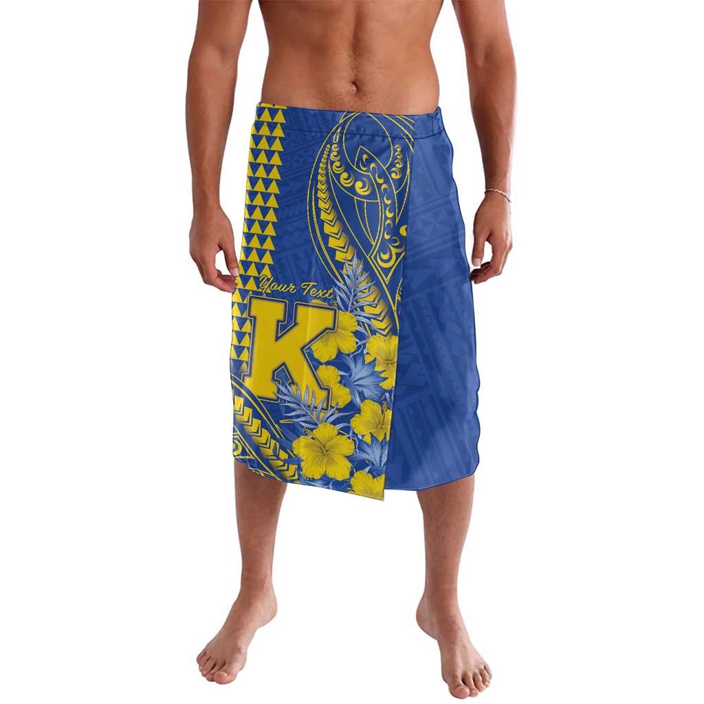 Personalised Hawaii Kaiser High School Lavalava Tribal Tattoo With Hibiscus Flowers LT05 Blue - Polynesian Pride