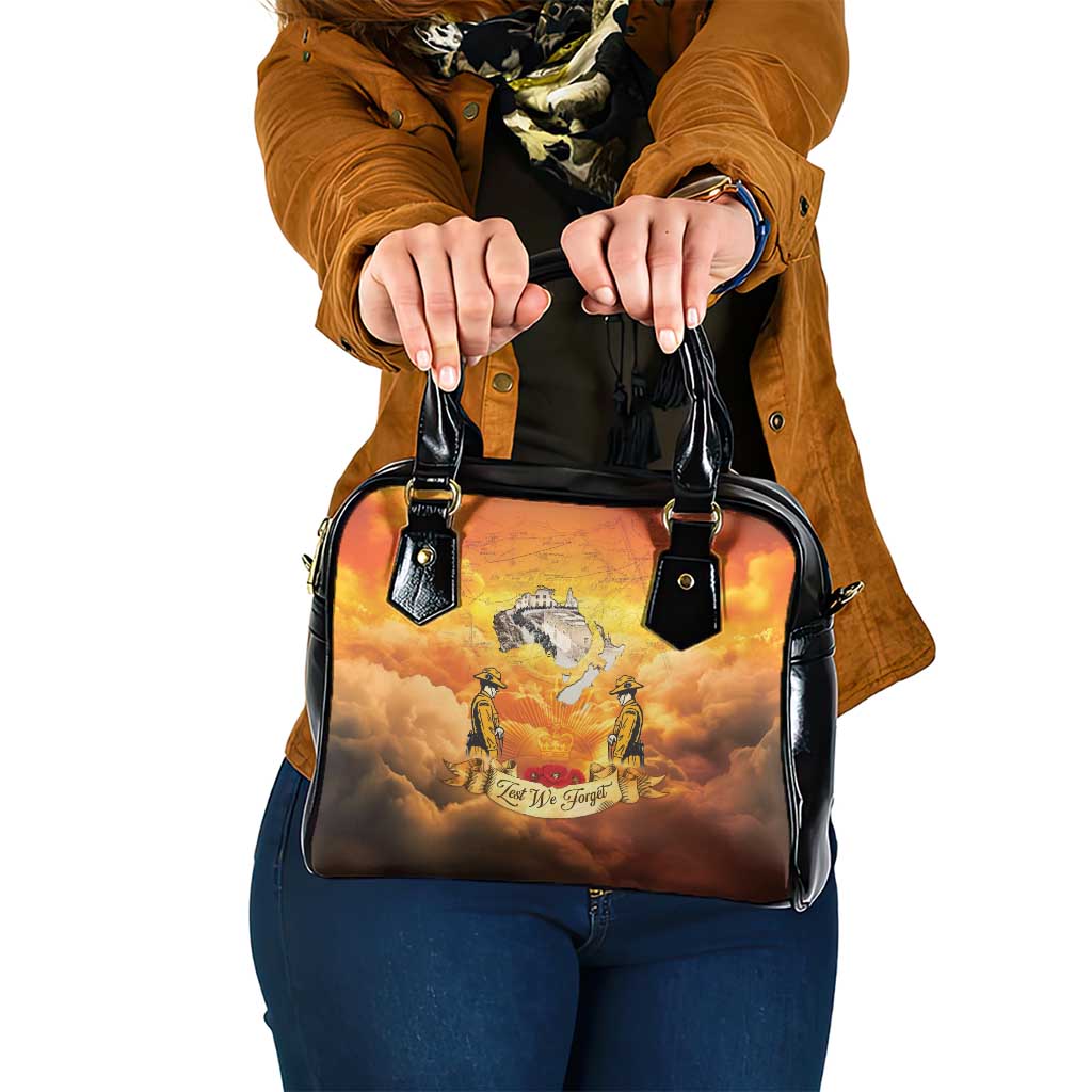 New Zealand And Australia ANZAC Day Shoulder Handbag Sinai Palestine Campaign Lest We Forget LT05 One Size Orange - Polynesian Pride