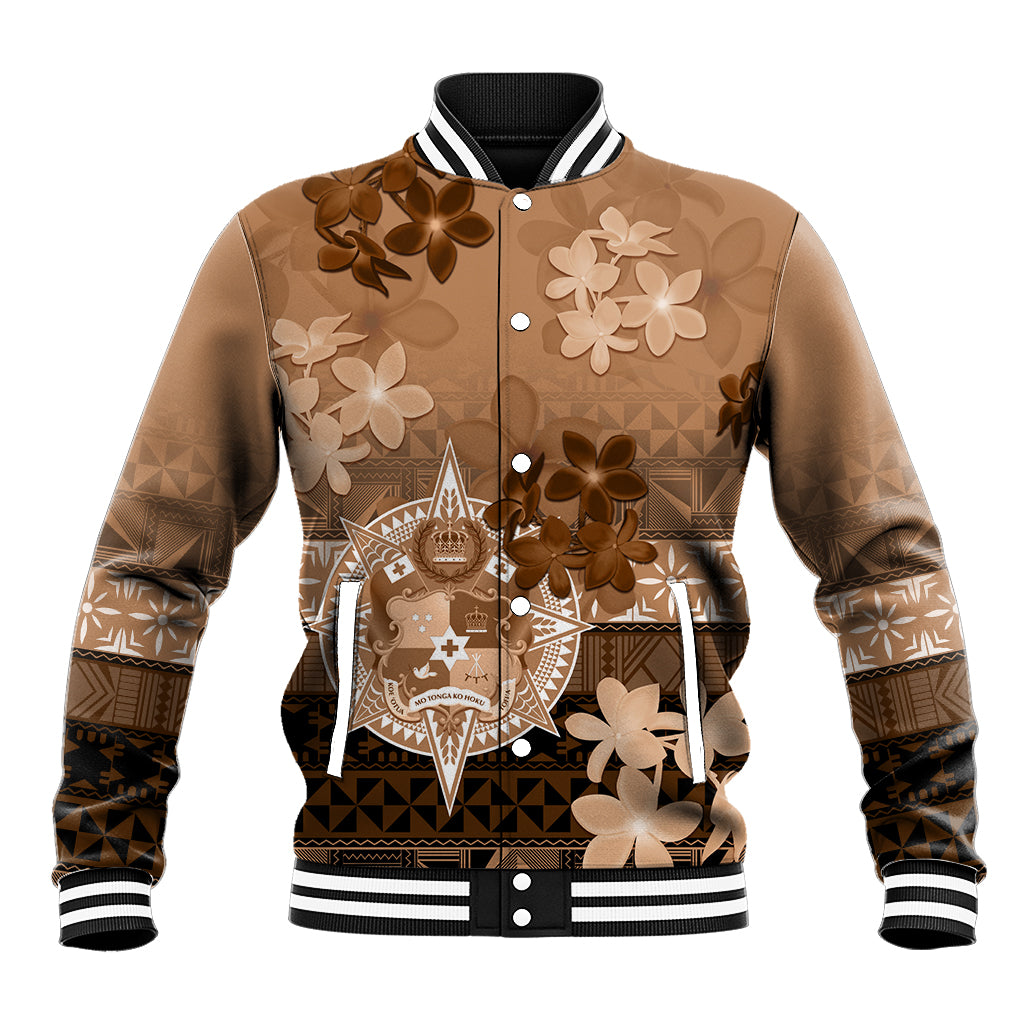 Tonga Emancipation Day Baseball Jacket Tongan Kupesi Ngatu Pattern Vintage Style LT05 Unisex Brown - Polynesian Pride