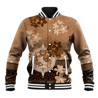 Tonga Emancipation Day Baseball Jacket Tongan Kupesi Ngatu Pattern Vintage Style LT05 Unisex Brown - Polynesian Pride