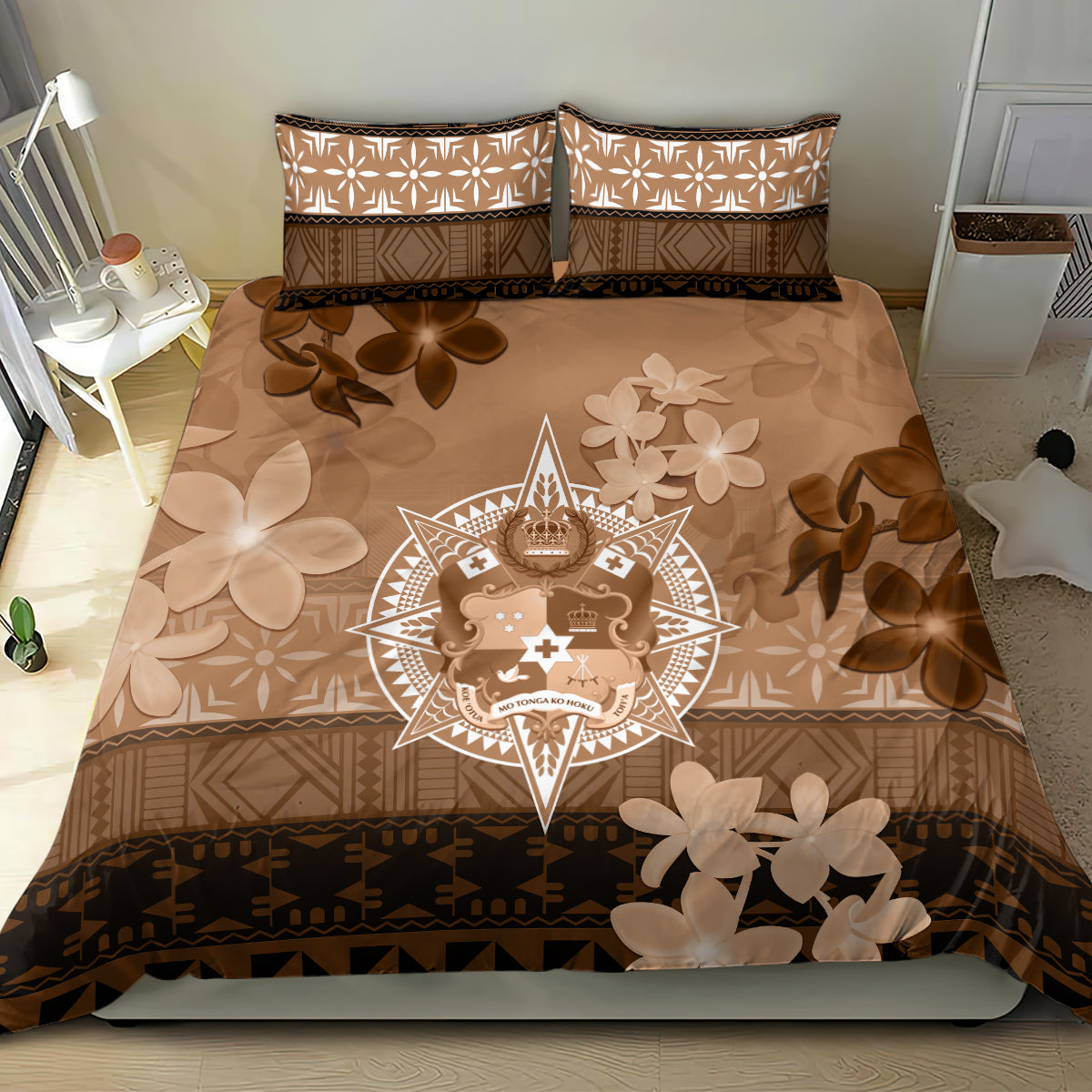 Tonga Emancipation Day Bedding Set Tongan Kupesi Ngatu Pattern Vintage Style LT05 - Polynesian Pride