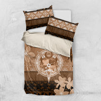 Tonga Emancipation Day Bedding Set Tongan Kupesi Ngatu Pattern Vintage Style LT05 US Twin 172cm x 218cm Brown - Polynesian Pride