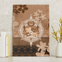 Tonga Emancipation Day Canvas Wall Art Tongan Kupesi Ngatu Pattern Vintage Style LT05 Without Frame Brown - Polynesian Pride