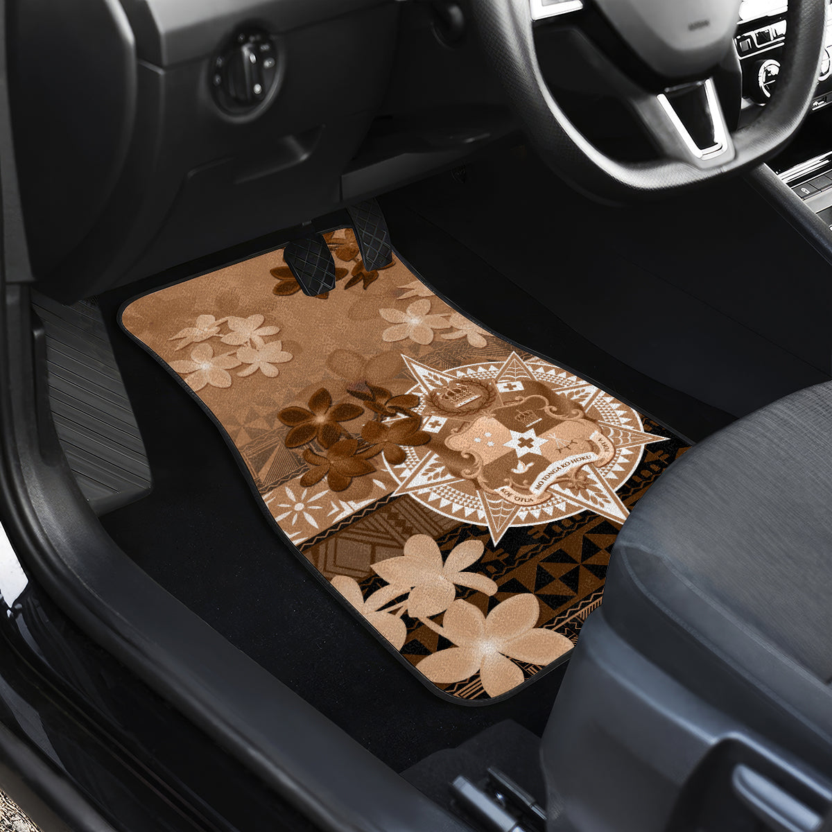 Tonga Emancipation Day Car Mats Tongan Kupesi Ngatu Pattern Vintage Style LT05 - Polynesian Pride