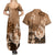 Tonga Emancipation Day Couples Matching Summer Maxi Dress and Hawaiian Shirt Tongan Kupesi Ngatu Pattern Vintage Style