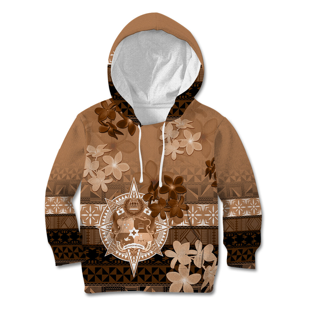 Tonga Emancipation Day Kid Hoodie Tongan Kupesi Ngatu Pattern Vintage Style