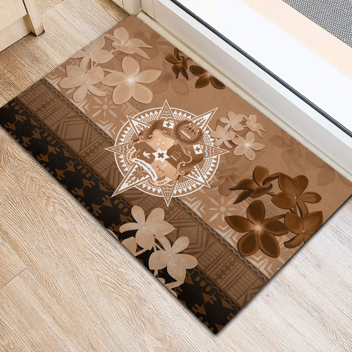 Tonga Emancipation Day Rubber Doormat Tongan Kupesi Ngatu Pattern Vintage Style LT05 - Polynesian Pride