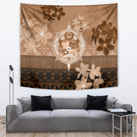 Tonga Emancipation Day Tapestry Tongan Kupesi Ngatu Pattern Vintage Style LT05 Brown - Polynesian Pride
