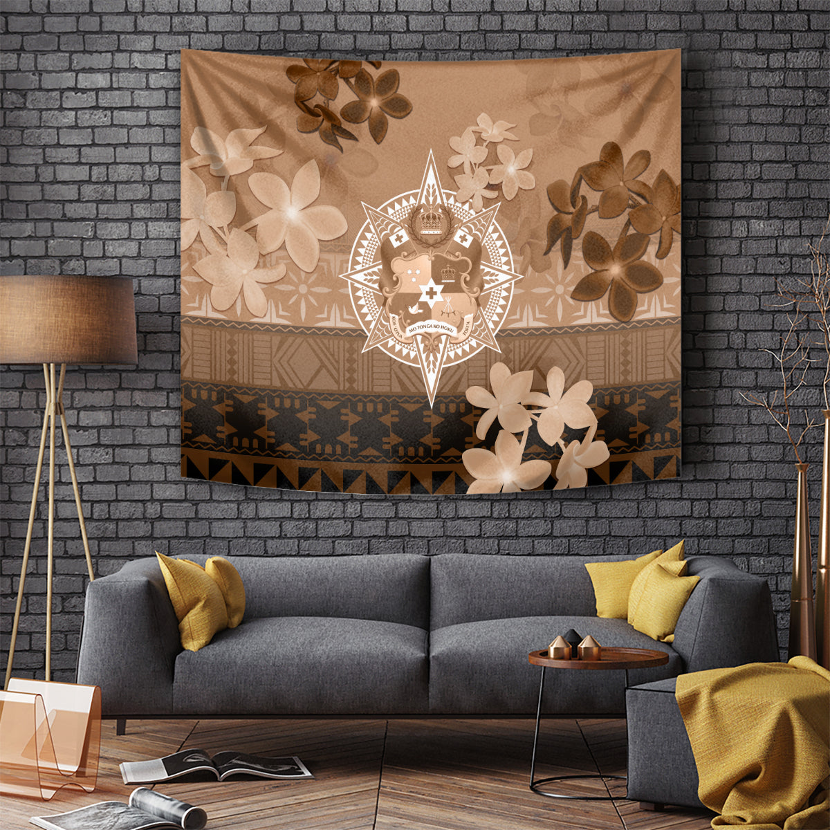 Tonga Emancipation Day Tapestry Tongan Kupesi Ngatu Pattern Vintage Style LT05 - Polynesian Pride