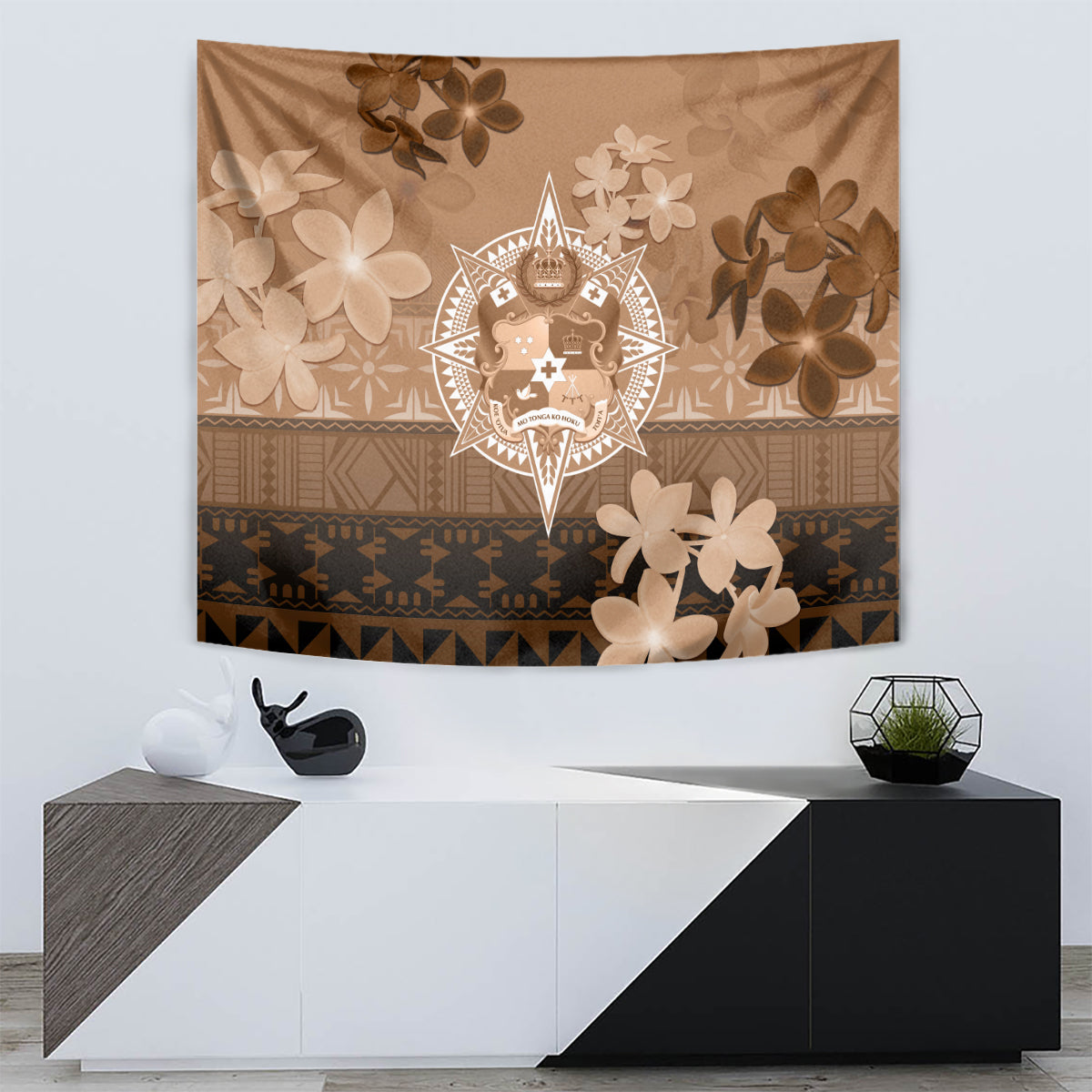 Tonga Emancipation Day Tapestry Tongan Kupesi Ngatu Pattern Vintage Style LT05 - Polynesian Pride