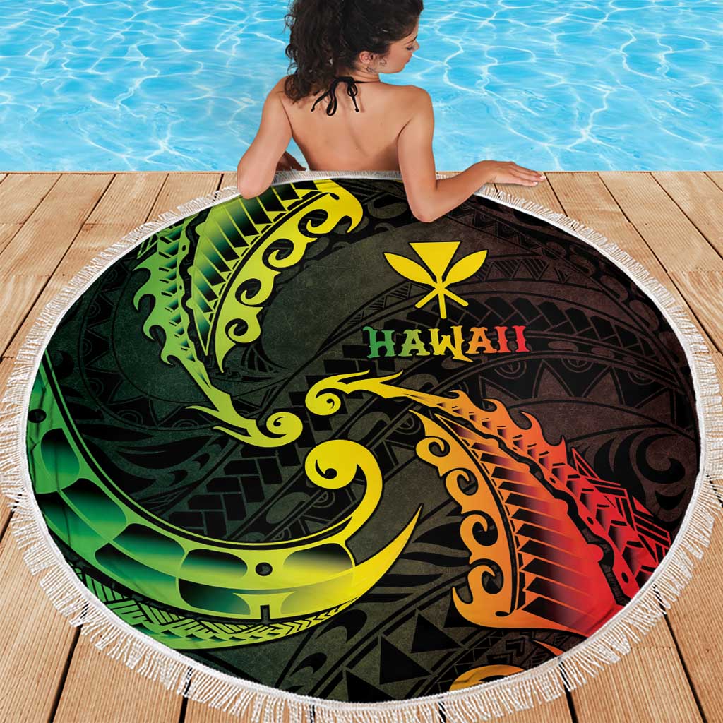 AAPI Heritage Month Beach Blanket Kanaka Maoli Polynesian Tribal Wave LT05 - Polynesian Pride