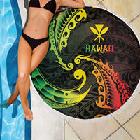AAPI Heritage Month Beach Blanket Kanaka Maoli Polynesian Tribal Wave LT05 - Polynesian Pride