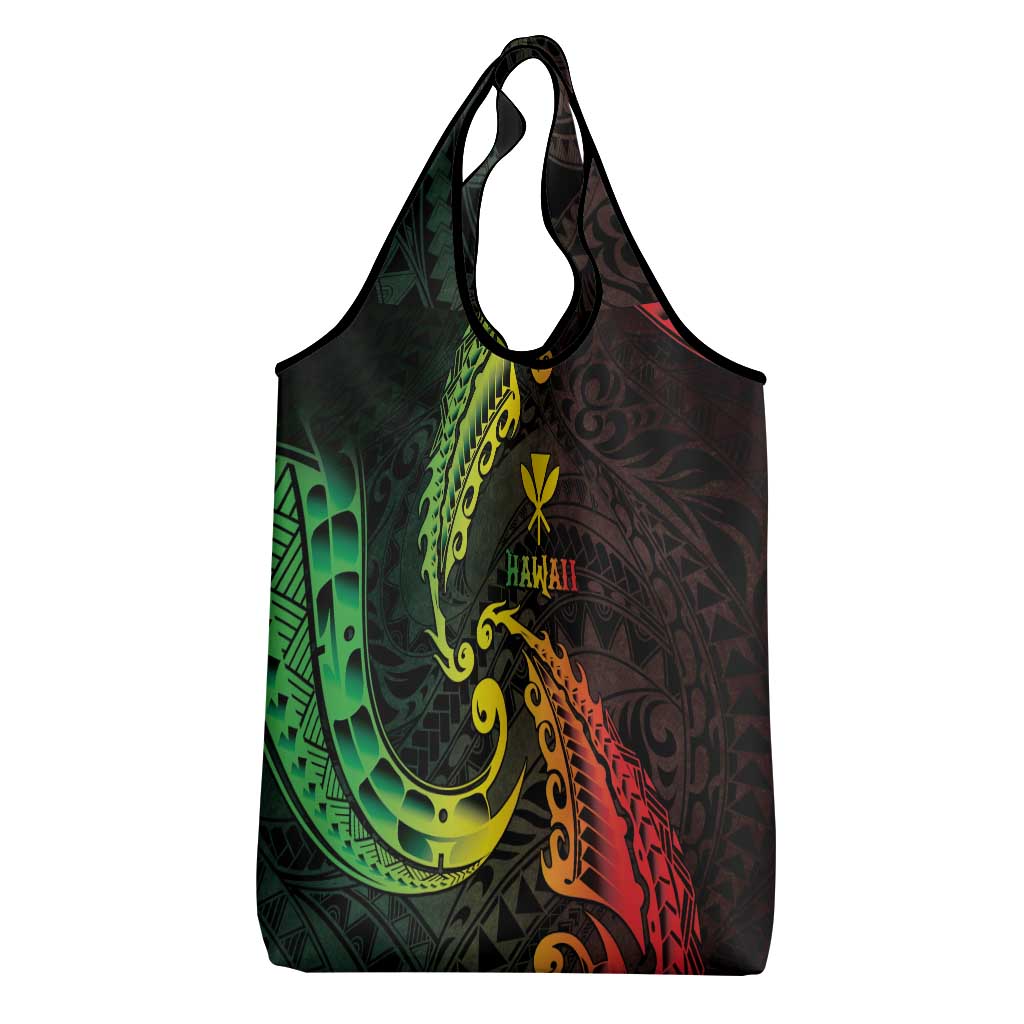 AAPI Heritage Month Grocery Bag Kanaka Maoli Polynesian Tribal Wave LT05 - Polynesian Pride