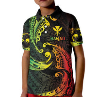 AAPI Heritage Month Kid Polo Shirt Kanaka Maoli Polynesian Tribal Wave LT05 Kid Reggae - Polynesian Pride