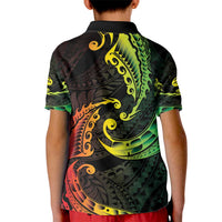 AAPI Heritage Month Kid Polo Shirt Kanaka Maoli Polynesian Tribal Wave LT05 - Polynesian Pride