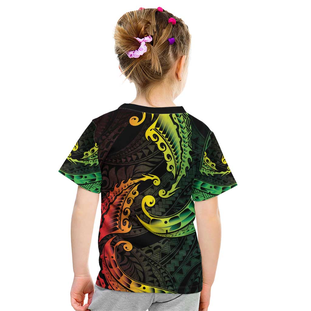 AAPI Heritage Month Kid T Shirt Kanaka Maoli Polynesian Tribal Wave LT05 - Polynesian Pride