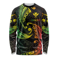 AAPI Heritage Month Long Sleeve Shirt Kanaka Maoli Polynesian Tribal Wave LT05 Unisex Reggae - Polynesian Pride
