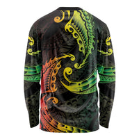 AAPI Heritage Month Long Sleeve Shirt Kanaka Maoli Polynesian Tribal Wave LT05 - Polynesian Pride