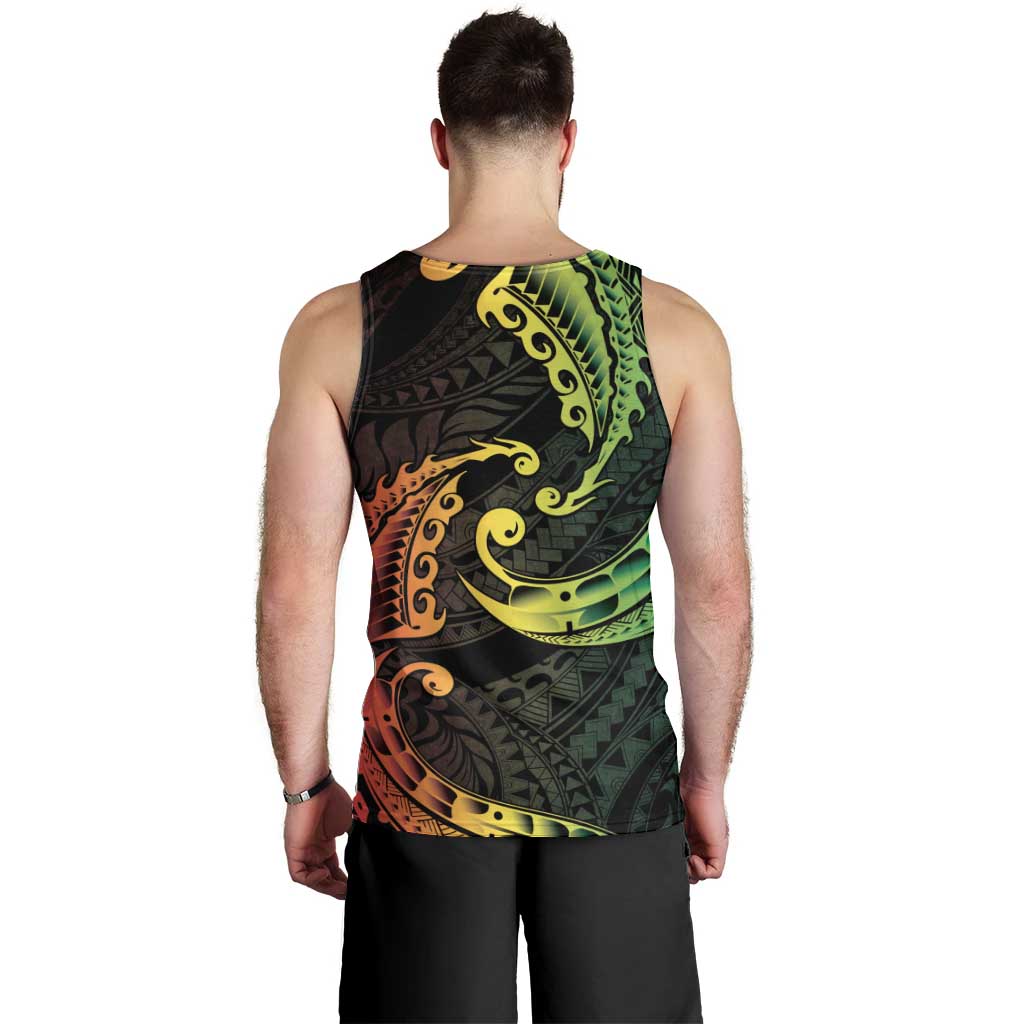 AAPI Heritage Month Men Tank Top Kanaka Maoli Polynesian Tribal Wave LT05 - Polynesian Pride
