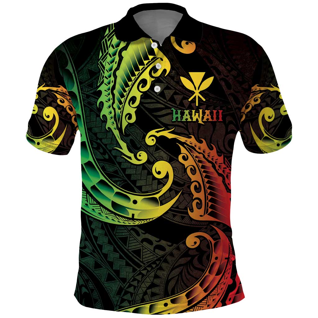 AAPI Heritage Month Polo Shirt Kanaka Maoli Polynesian Tribal Wave LT05 Reggae - Polynesian Pride